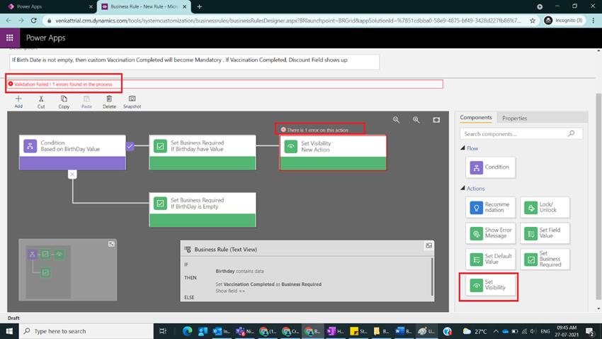 Business Rules with Actions Set Business Required/Visibility in Model Driven Power Apps